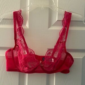 Adore Me Vibrant Pink Lace Bra